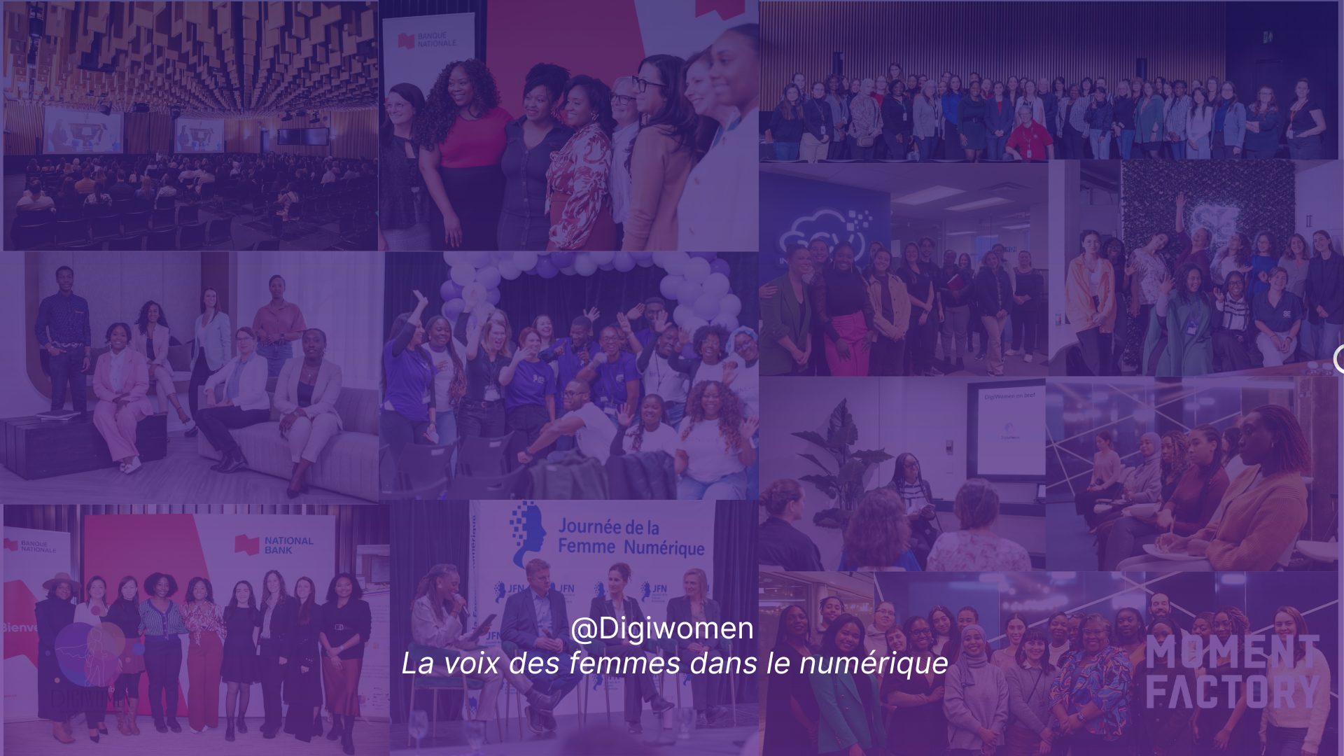 Mosaique photos evenements DigiWomen incluant Journee de la Femme Numerique conferences et ateliers communautaires